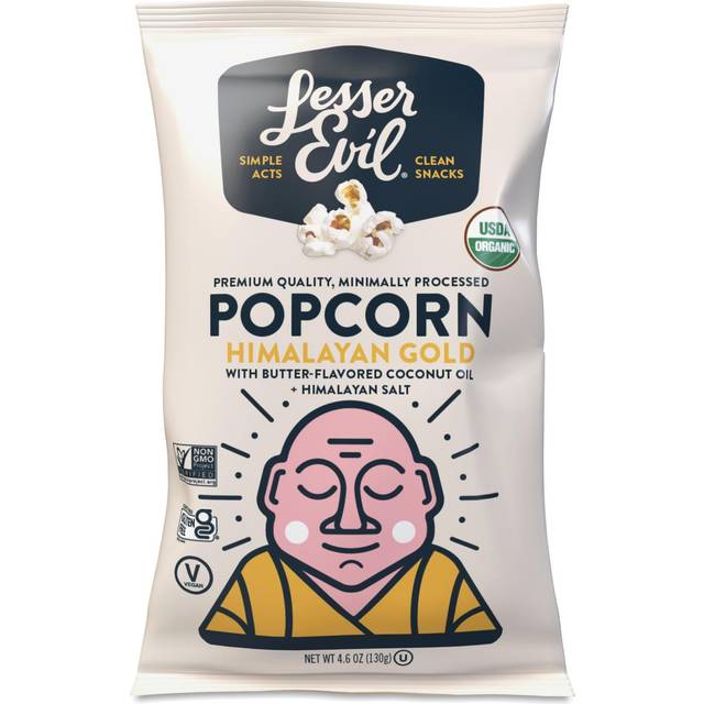 LesserEvil Organic Buddha Bowl Foods Himalayan Gold Popcorn Butter Flavored Coconut Oil 5 oz