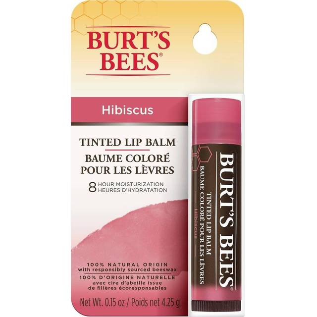 Burt's Bees 100% Natural Origin Tinted Lip Balm, Hibiscus with Shea Butter & Botanical Waxes, 1 Tube