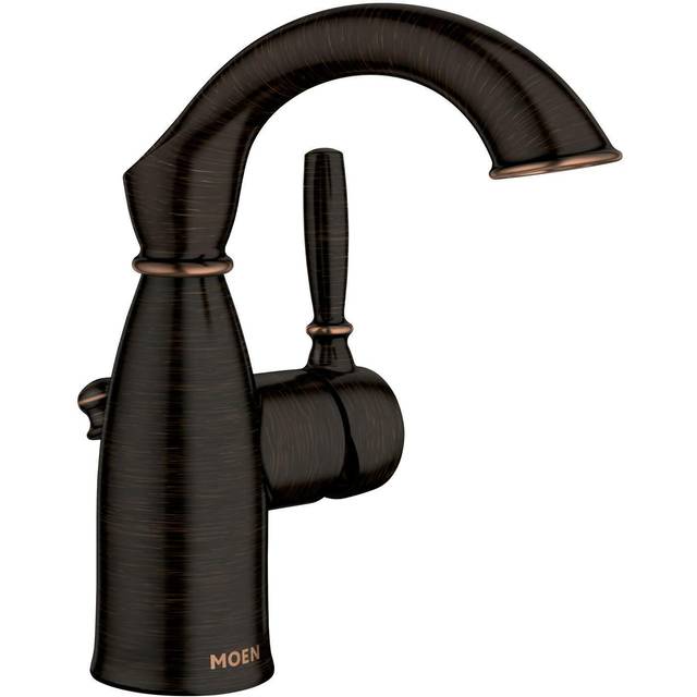 Moen Sarona Mediterranean Bronze One-Handle Single Hole Rustic Farmhouse Bathroom Sink Faucet With Optional Deckplate, 84144Brb