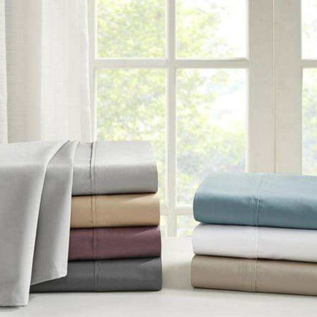 Madison Park 600 Thread Count Luxurious Hypoallergenic Ultra Soft Breathable 100% Pima Cotton 4 Piece Sheet Set, King, Gold