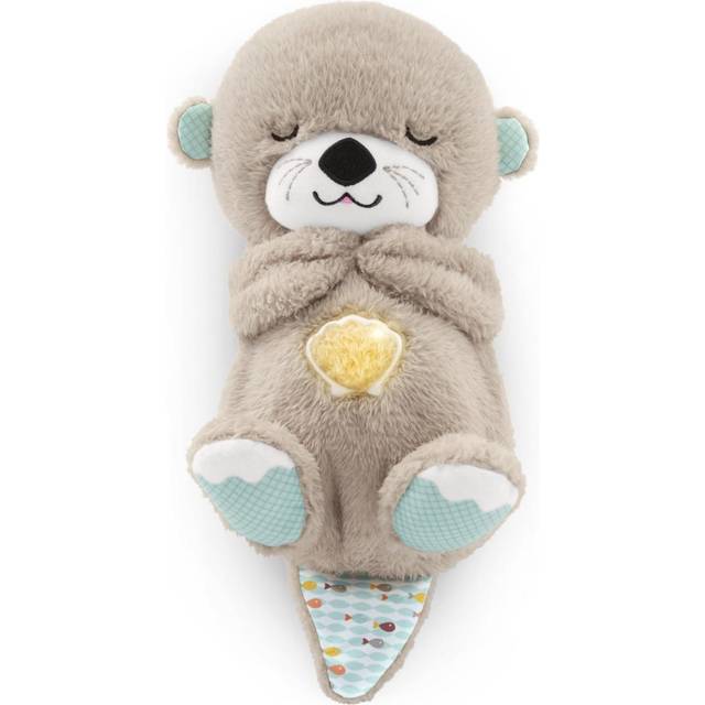 Fisher-Price Soothe 'n Snuggle Otter, bärbar speldosa i plysch med musik, ljud, ljus och andningsrörelser, FXC66