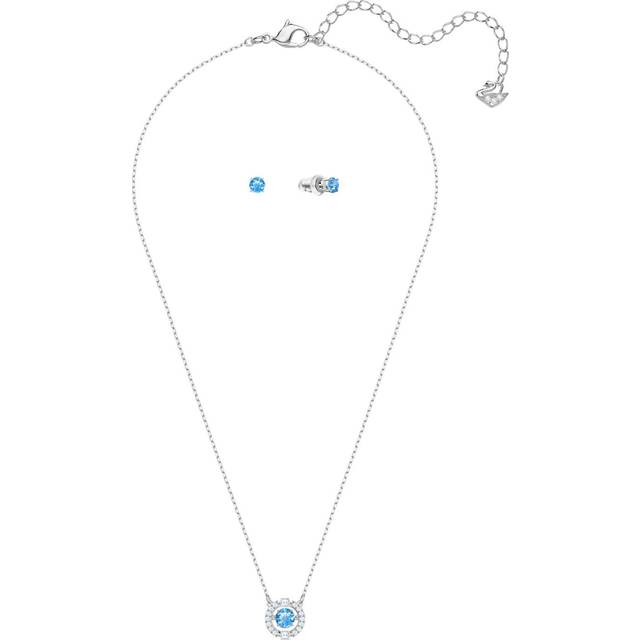 Swarovski Una Rhodium Plated And Zirconia Necklace And Earrings Set 5480485 For Women