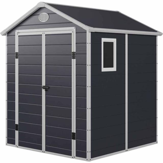 Charles Bentley 6.3 x 6.2ft Plastic Shed, Grey