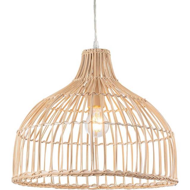 Firstlight Rattan Traditional Style Basket 41cm Pendant Light Natural Rattan