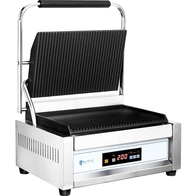Royal Catering - Contact Grill Panini Press Sandwich Grill Ribbed 2200W 50-300 °c