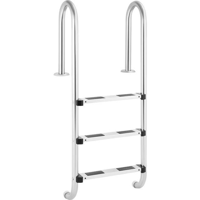 Uniprodo - Pool ladder - 3 Steps - Narrow stile bow - Steel Inground Pool Ladder