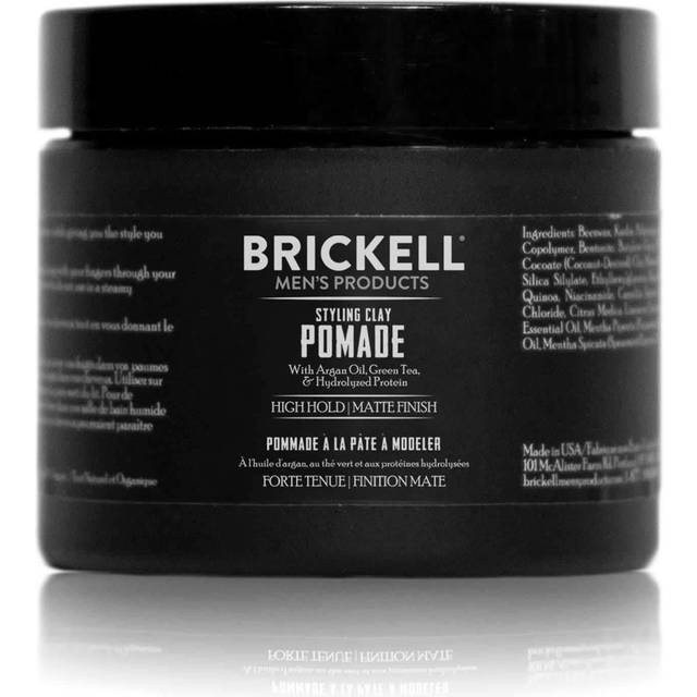 Brickell MenÃ¢ÂÂs Styling Clay Pomade For Men, Natural & Organic with Strong Hold & Matte Finish, Product for Modern Hairstyles, 2 Ounces, Scented