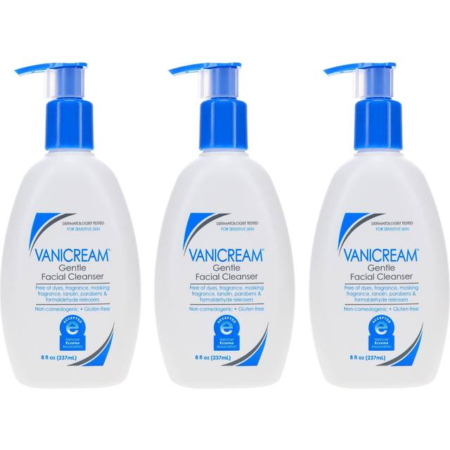 Vanicream Gentle Facial Cleanser for Sensitive Skin, 8 Oz (Pack of 3),