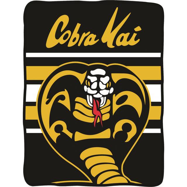 Cobra Kai 45 Inch x 60 Inch Fleece Blanket | Throw Blankets - Black&#47;White&#47;Yellow (One-Size)