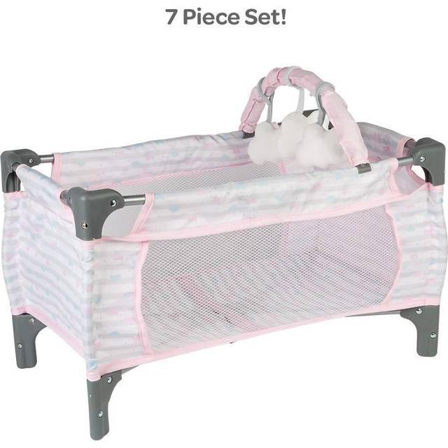Adora Pack-N-Play Deluxe Baby Doll Crib & Easy to Convert Changing Table Set  Includes Storage Box and Removable Diaper Pad  Holds Most Dolls up to 20