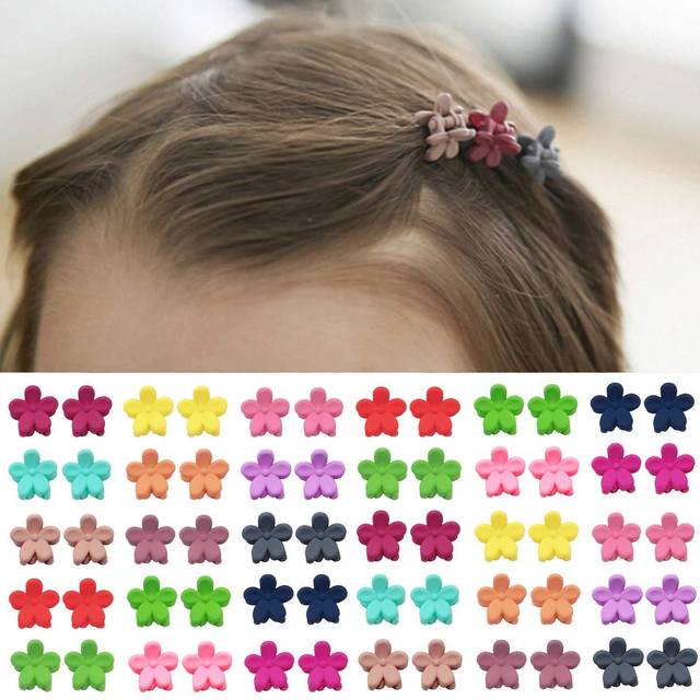 Elesa Miracle 60pcs Baby Girl Mini Hair Claw Clips Flower Hair Bangs P