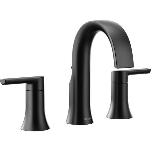 Moen Doux Matte Black Two-Handle 8-Inch Widespread Lever Handle Bathro