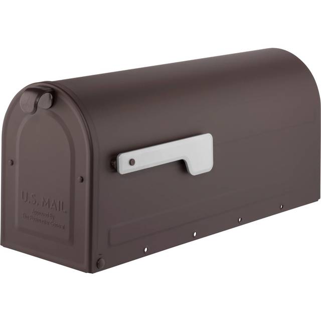Architectural Mailboxes 7600RZ-10 7600RZ-11 MB1 Post Mount Mailbox with Silver Flag  Rubbed Bronze