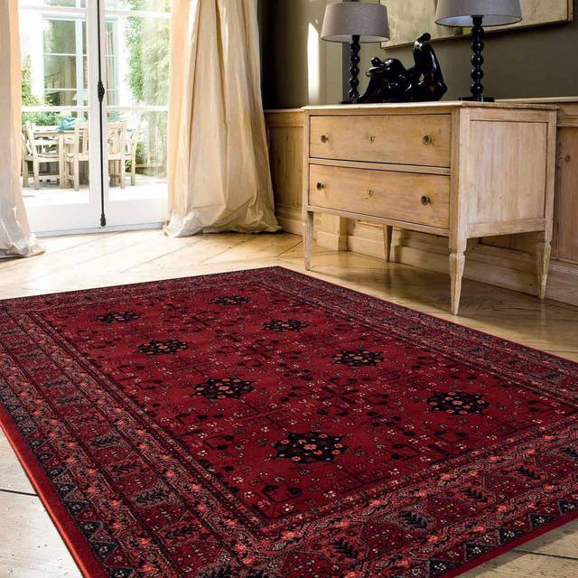 Rug Kashqai Dark Red 80x160cm Carpet Small Rugs