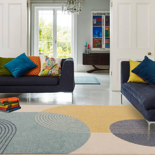 Retro Rug - Blue - 120 X 170 - Asiatic