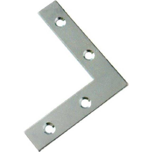 10 x Strong Flat Corner Brace 50mm 2 inch Brackets Repair Zinc Plated Pelmet Woodwork