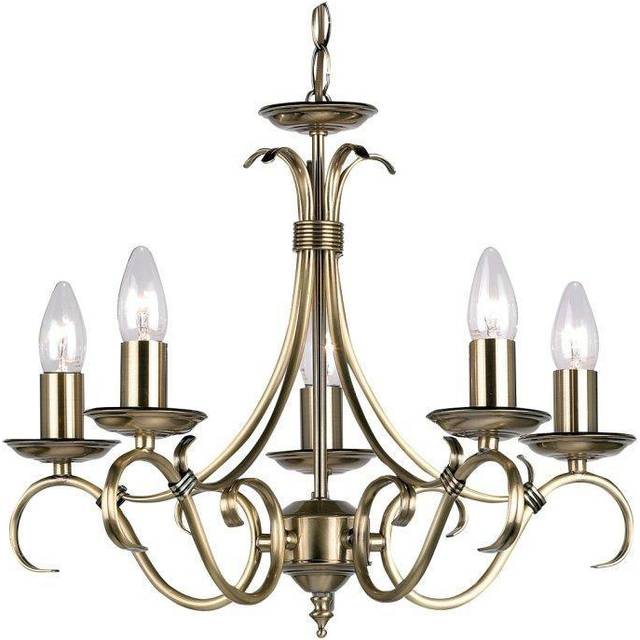 Bernice 5 Pendant Light - Antique Brass
