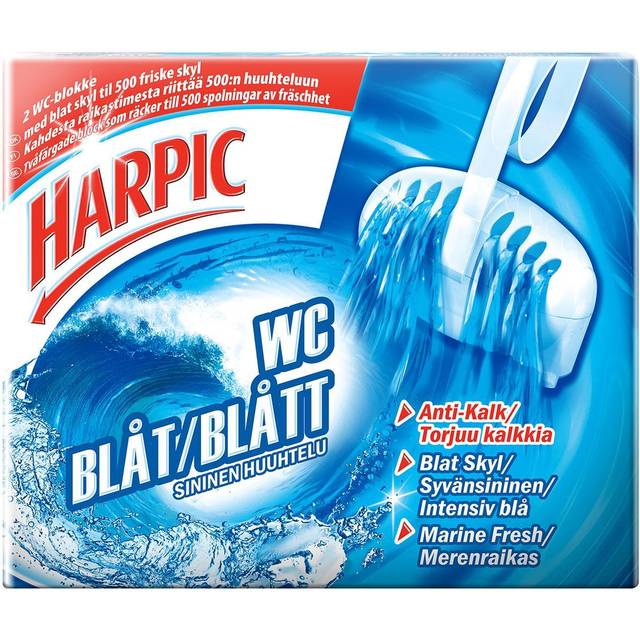 Harpic Toalettblock Toalettrengöringsmedel Anti-kalk Marine Fresh 2-pack - Multi
