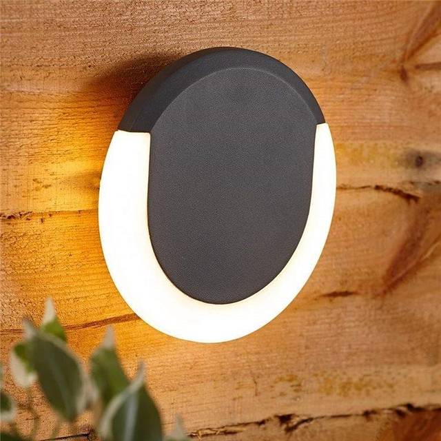 Outdoor garden wall light biard round circular halo - integrated led ip54 a++