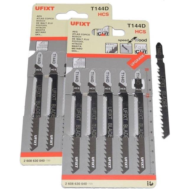 Ufixt - Jigsaw Blades T144D For High Speed Wood Cutting hcs 10 Pack Fits Black & Decker
