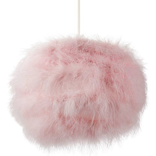Modern and Distinctive Small Real Feather Decorated Pendant Light Shade - Pink - One Size