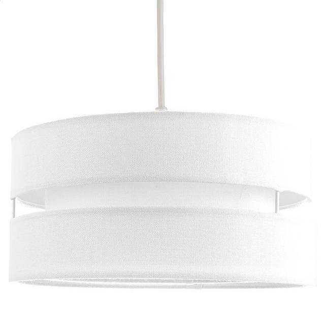 Contemporary Quality Linen Fabric Triple Tier Ceiling Pendant Light Shade - White - 10 inches