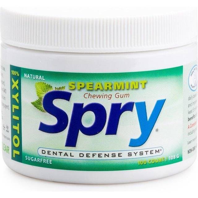 Spry Dental Defense Sugar-Free Gum with Xylitol Natural Spearmint 100 Pieces