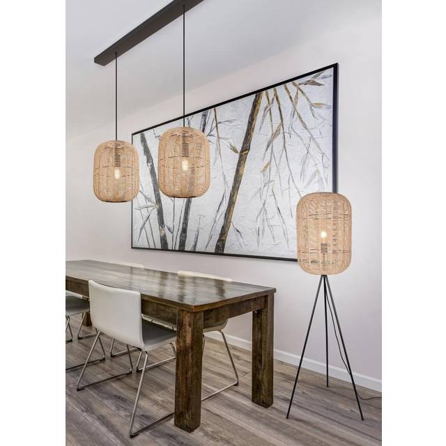 Trio Lighting Golvlampa Runa med sisalskärm