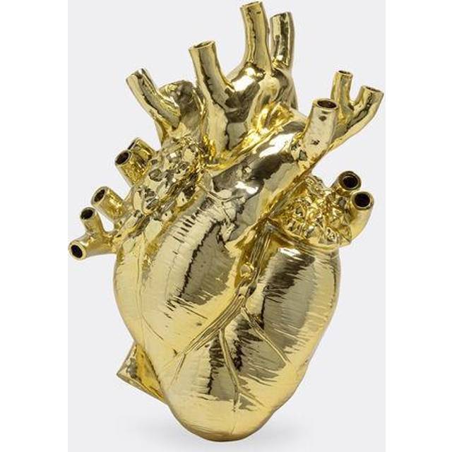 Seletti - Love In Bloom Giant Resin Heart Vase Gold