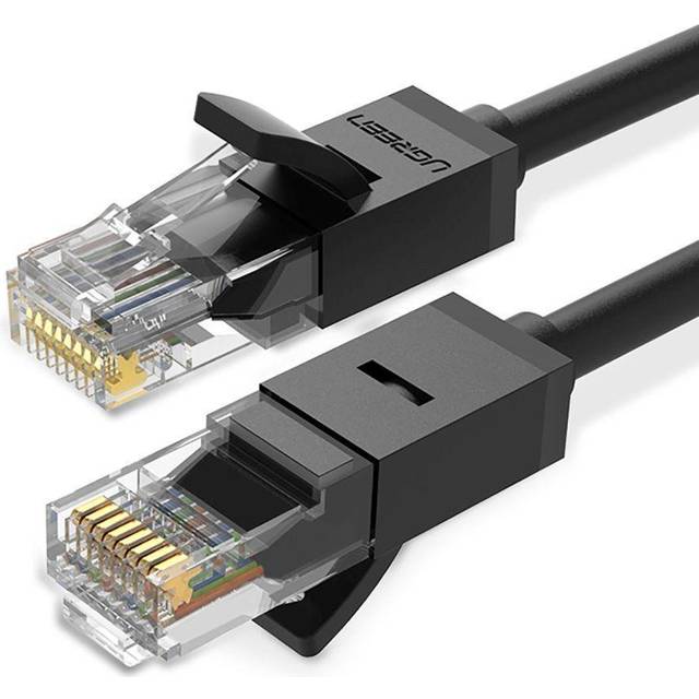 Ugreen flat LAN Ethernet Cat6 kabel, 15m - Svart