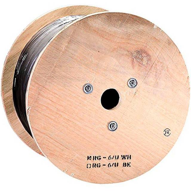 Monoprice 1000ft CL2-rated Quad-Shielded 18AWG RG-6/U Bulk Coaxial Cable, Black