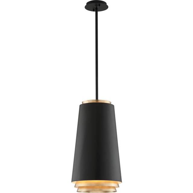 Hudson Valley Lighting - Fahrenheit 3 Light Pendant Textured Black Withgold Leaf, 2700K