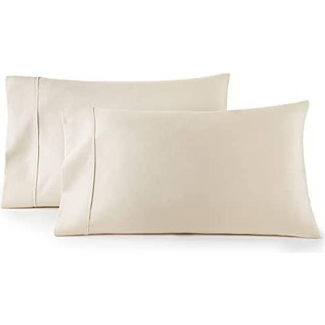 HC Collection Pillow Cases Standard Size/Queen Size Set of 2- Microfiber  Extra Soft Pillowcases - Easy Care & Machine Washable - Cream