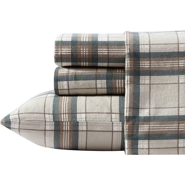 Eddie Bauer - Twin Sheets, cotton Flannel Bedding Set, Brushed For Extra Softness, cozy Home Decor (Edgewood Plaid, Twin)