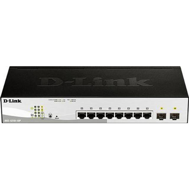 D-Link DGS-1210-10P/E 10-port 10/100/1000 Gigabit PoE Smart Switch including 2 Combo 1000BaseT/SFP