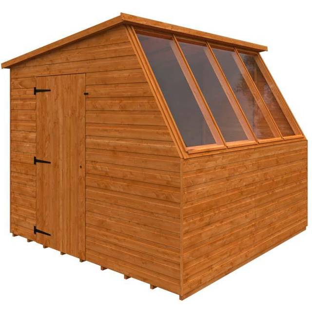 8x8 Jewel Potting Shed 12mm Shed - L235 x W235 x H217 cm - Solid Wood/Softwood/Pine - Burnt Orange