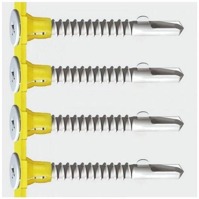 Collated Self-Drilling Wing-Tip Steel to Timber Light Section Exterior Silver Screws - 4.8 x 44 - Timco