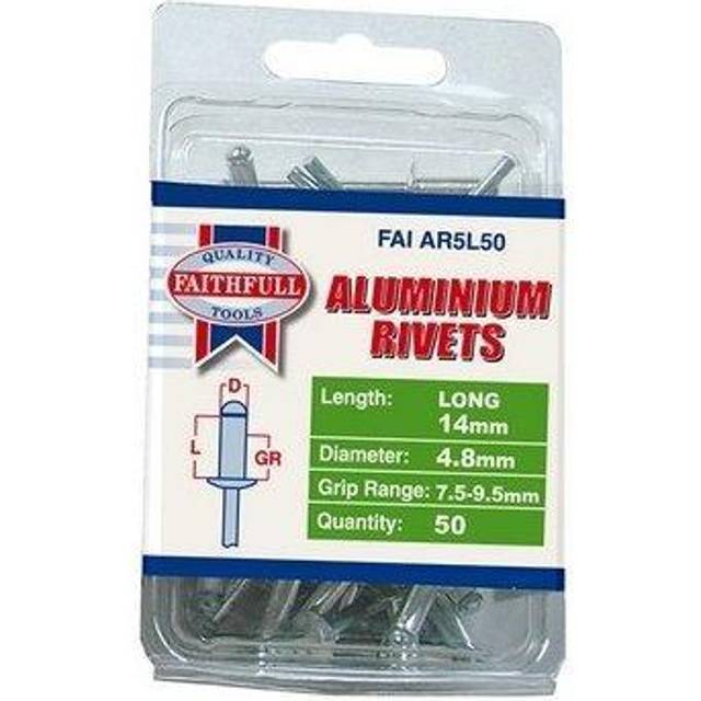 Faithfull Aluminium Pop Rivets 4.8mm 14mm Pack of 50