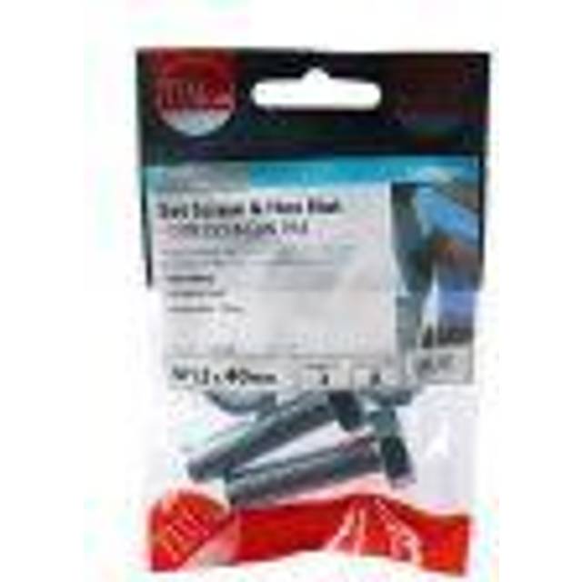 Hexagon Set Screws and Nuts Zinc Plated M12 40mm Pack of 2