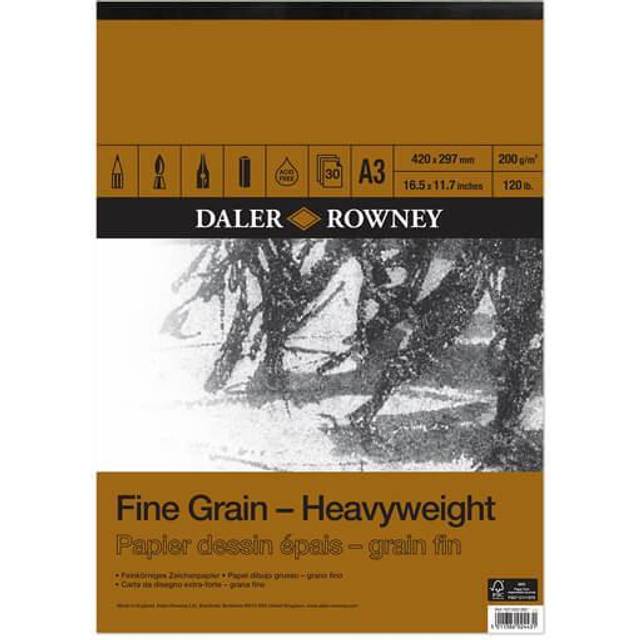 Daler-Rowney Fine Grain Heavyweight Cartridge Paper Pad A3 - White