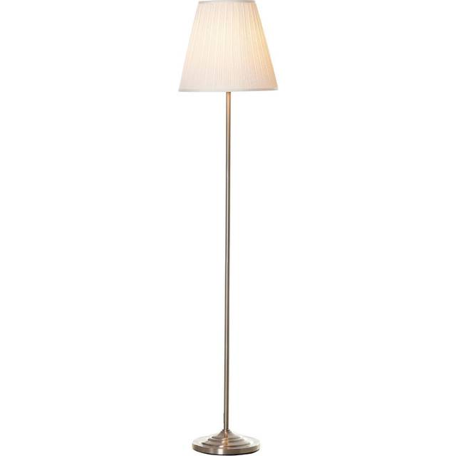 HOMCOM Modern Steel Floor Lamp with Pleated Fabric Lampshade for Home Office