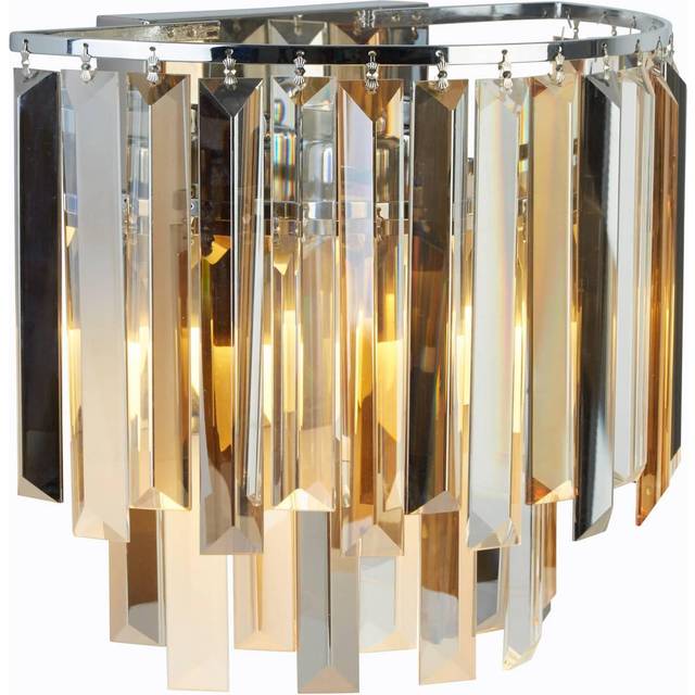 Searchlight 9832-2CC Clarissa 2 Light Chrome Wall Bracket Glass