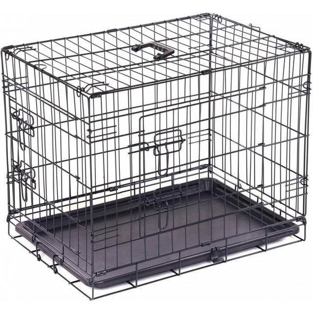24" Folding Metal Dog Cage & Travel Crate | Wowcher