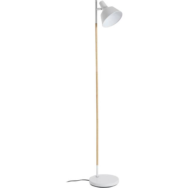 Premier Housewares White Wood and Metal Floor Lamp - 24 x 24 x 150cm