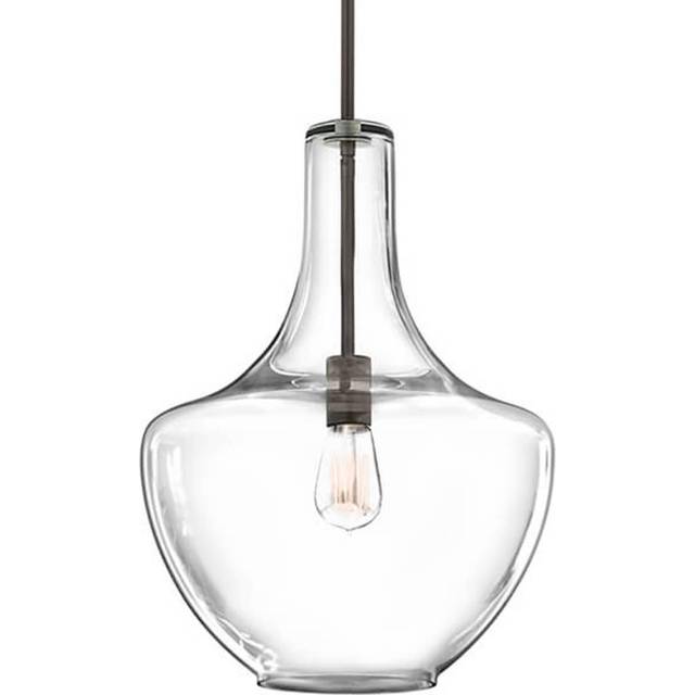 Kichler Everly Medium Pendant Light in Seeded Glass & Olde Bronze