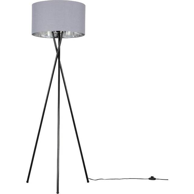 Misner 155cm Camden Tripod Floor Lamp with Large Reni Shade - Black (153cm H X 62cm W X 62cm D)