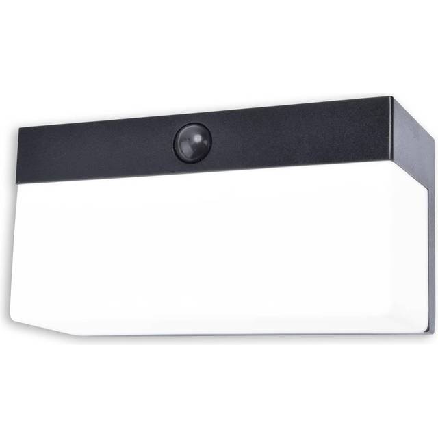 LUTEC FRAN udendørs LED væglampe med solceller, H9,1 cm, IP44, sort