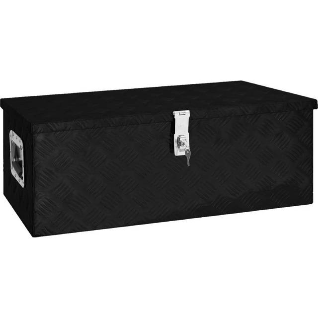 Förvaringslåda svart 80x39x30 cm aluminium