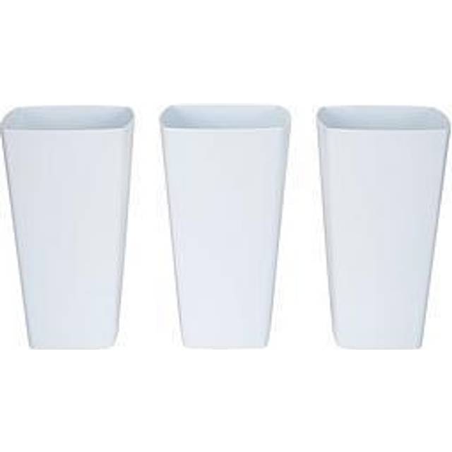 Wham Set 3 Studio 16cm Tall Square Planter Ice White, White