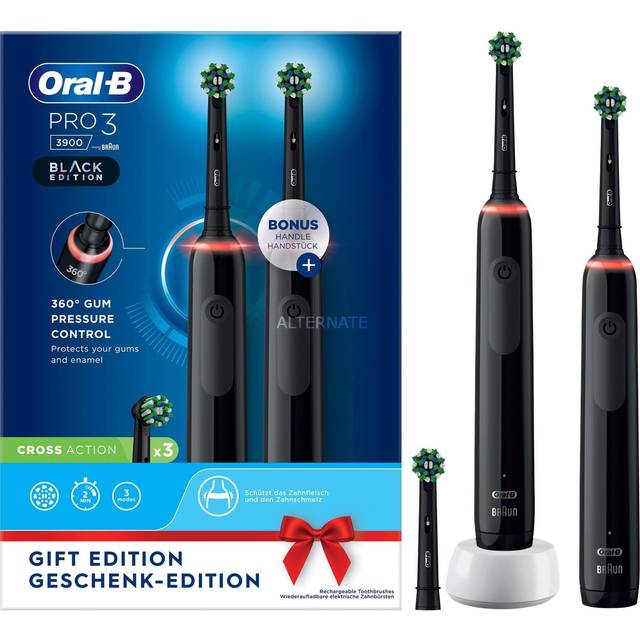Oral-B Elektrisk tandborste Pro 3 3900 Duo - Svart/Svart